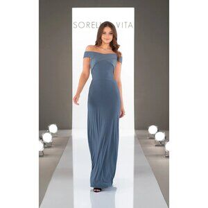 NWT Sorella Vita 9134 Navy Sapphire Blue Size 8 Bridesmaid Dress FIts XS/S Maxi